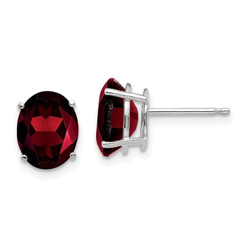 14k-white-gold-9x7mm-oval-garnet-earrings-SolomonJeweler-Wichita-KS-CustomJewelry