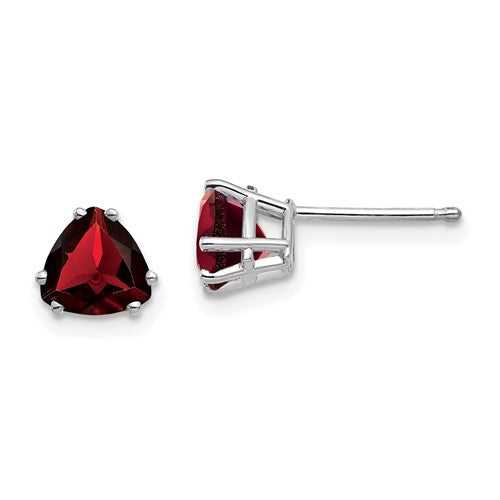 14k-white-gold-6mm-trillion-garnet-earrings-SolomonJeweler-Wichita-KS-CustomJewelry