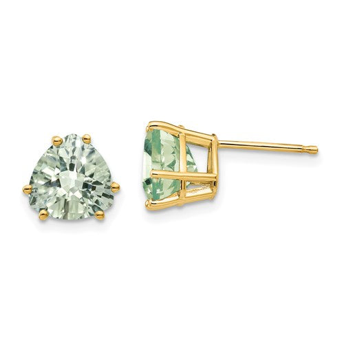 14k-8mm-trillion-checker-cut-green-quartz-earrings-SolomonJeweler-Wichita-KS-CustomJewelry