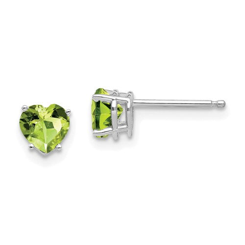 14k-white-gold-5mm-heart-peridot-earrings-SolomonJeweler-Wichita-KS-CustomJewelry