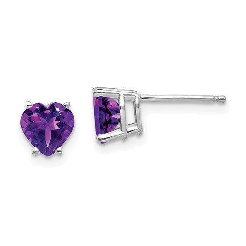 14k-white-gold-6mm-heart-amethyst-earrings-SolomonJeweler-Wichita-KS-CustomJewelry