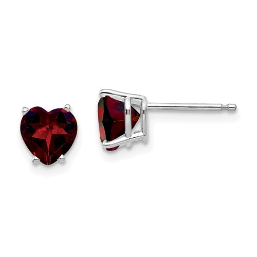 14k-white-gold-6mm-heart-garnet-earrings-SolomonJeweler-Wichita-KS-CustomJewelry