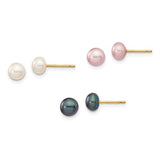 14k-5-6mm-button-freshwater-cultured-pearl-boxed-3-pair-post-earrings-set-SolomonJeweler-Wichita-KS-CustomJewelry
