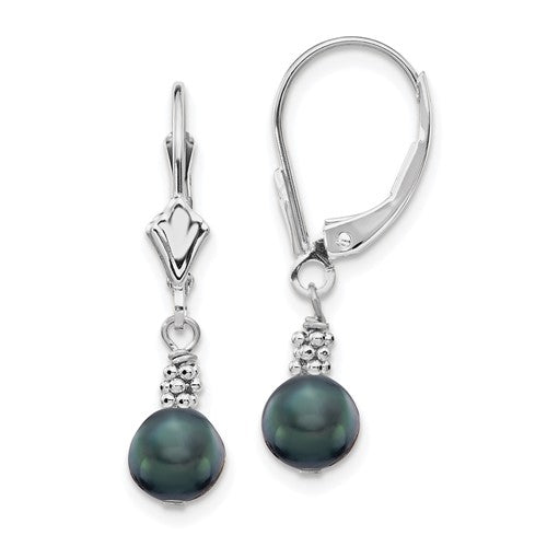 14k-white-gold-5-6mm-black-semi-round-fwc-pearl-leverback-earrings-SolomonJeweler-Wichita-KS-CustomJewelry