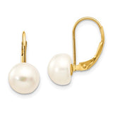 14k-8-9mm-white-button-freshwater-cultured-pearl-leverback-earrings-SolomonJeweler-Wichita-KS-CustomJewelry