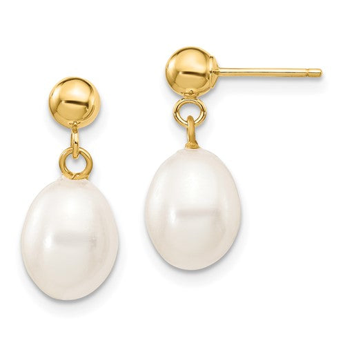 14k-7-8mm-white-rice-freshwater-cultured-pearl-post-dangle-earrings-SolomonJeweler-Wichita-KS-CustomJewelry