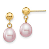 14k-6-7mm-purple-rice-freshwater-cultured-pearl-post-dangle-earrings-SolomonJeweler-Wichita-KS-CustomJewelry