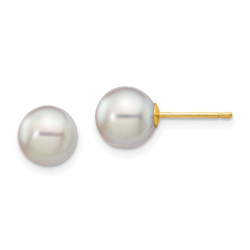 14k-7-8mm-round-grey-saltwater-akoya-cultured-pearl-stud-post-earrings-SolomonJeweler-Wichita-KS-CustomJewelry