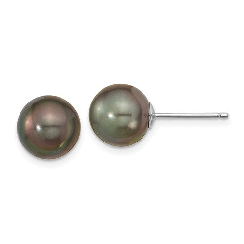 14k-wg-9-10mm-black-round-saltwater-cultured-tahitian-pearl-post-earrings-SolomonJeweler-Wichita-KS-CustomJewelry