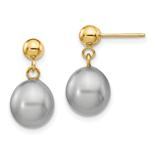 14k-8-9mm-grey-rice-freshwater-cultured-pearl-post-dangle-earrings-SolomonJeweler-Wichita-KS-CustomJewelry