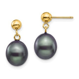 14k-8-9mm-black-rice-freshwater-cultured-pearl-post-dangle-earrings-SolomonJeweler-Wichita-KS-CustomJewelry