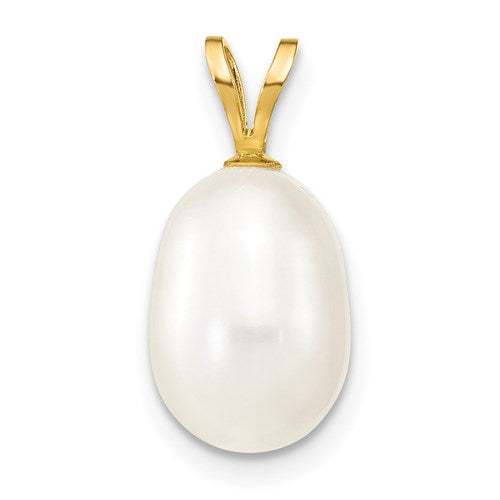 14k-8-9mm-white-rice-freshwater-cultured-pearl-pendant-SolomonJeweler-Wichita-KS-CustomJewelry