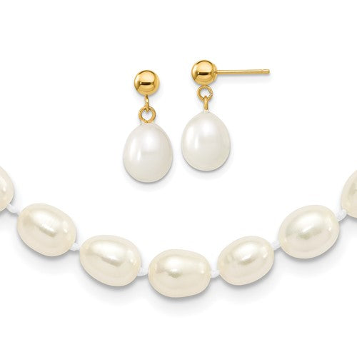 14k-7-8mm-rice-fw-cultured-pearl-18-in-necklace-post-earring-set-SolomonJeweler-Wichita-KS-CustomJewelry
