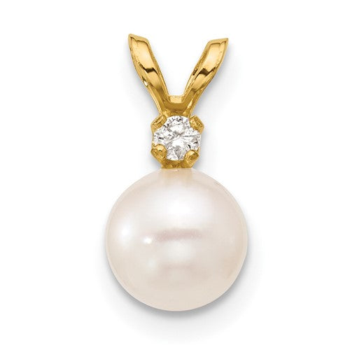 14k-6-7mm-round-white-saltwater-akoya-cultured-pearl-diamond-pendant-SolomonJeweler-Wichita-KS-CustomJewelry