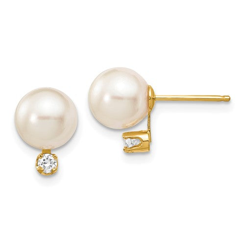 14k-7-8mm-white-round-saltwater-akoya-cultured-pearl-diamond-post-earrings-SolomonJeweler-Wichita-KS-CustomJewelry