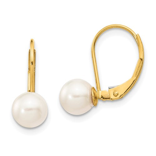 14k-6-7mm-white-round-saltwater-akoya-cultured-pearl-leverback-earrings-SolomonJeweler-Wichita-KS-CustomJewelry