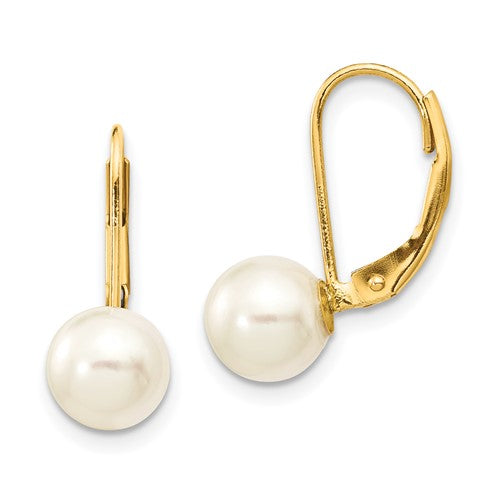14k-7-8mm-white-round-saltwater-akoya-cultured-pearl-leverback-earrings-SolomonJeweler-Wichita-KS-CustomJewelry