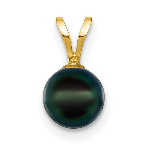 14k-gold-6-7mm-black-saltwater-akoya-cultured-pearl-pendant-SolomonJeweler-Wichita-KS-CustomJewelry