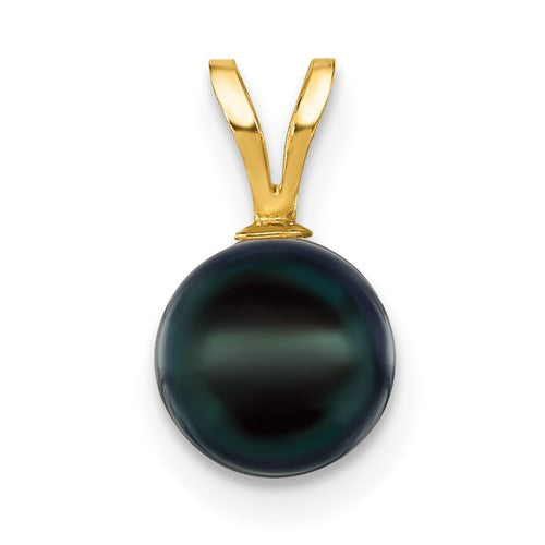 14k-gold-7-8mm-black-saltwater-akoya-cultured-pearl-pendant-SolomonJeweler-Wichita-KS-CustomJewelry