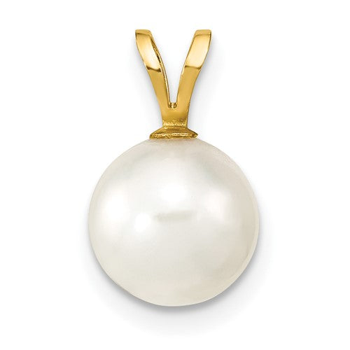 14k-gold-8-9mm-round-white-saltwater-akoya-cultured-pearl-pendant-SolomonJeweler-Wichita-KS-CustomJewelry