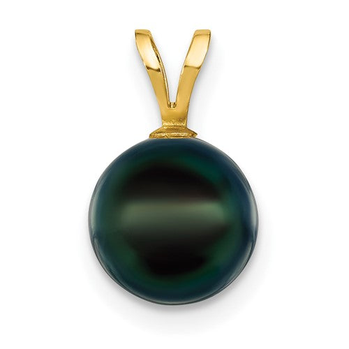 14k-gold-8-9mm-black-saltwater-akoya-cultured-pearl-pendant-SolomonJeweler-Wichita-KS-CustomJewelry