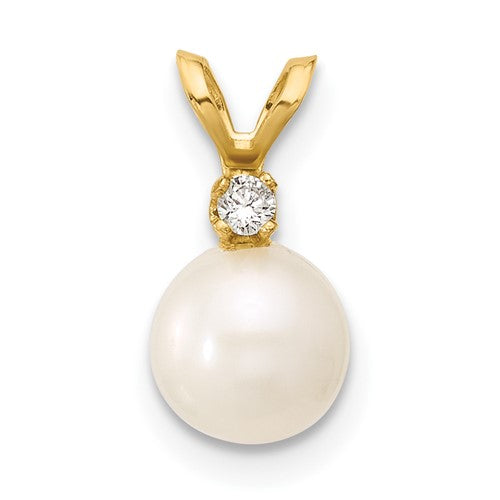 14k-6-7mm-round-white-freshwater-cultured-pearl-diamond-pendant-SolomonJeweler-Wichita-KS-CustomJewelry