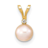 14k-5-6mm-round-pink-freshwater-cultured-pearl-diamond-pendant-SolomonJeweler-Wichita-KS-CustomJewelry