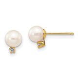 14k-5-6mm-white-round-freshwater-cultured-pearl-02ct-diamond-post-earrings-SolomonJeweler-Wichita-KS-CustomJewelry