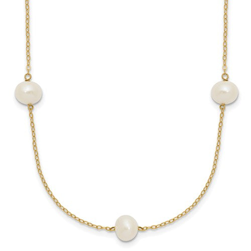 14k-7-8mm-white-near-round-freshwater-cultured-pearl-7-station-necklace-SolomonJeweler-Wichita-KS-CustomJewelry