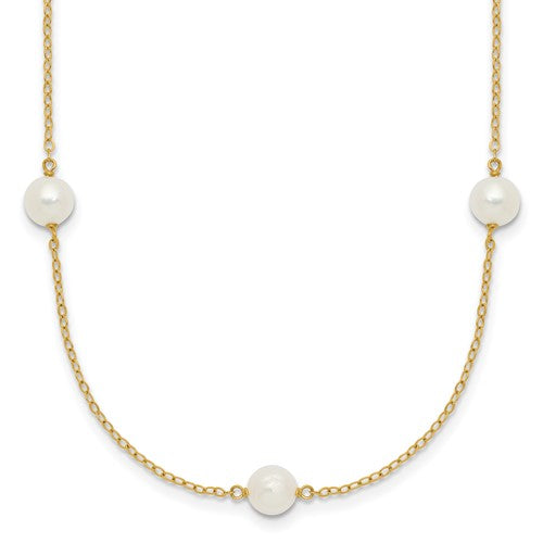 14k-5-6mm-white-near-round-freshwater-cultured-pearl-7-station-necklace-SolomonJeweler-Wichita-KS-CustomJewelry