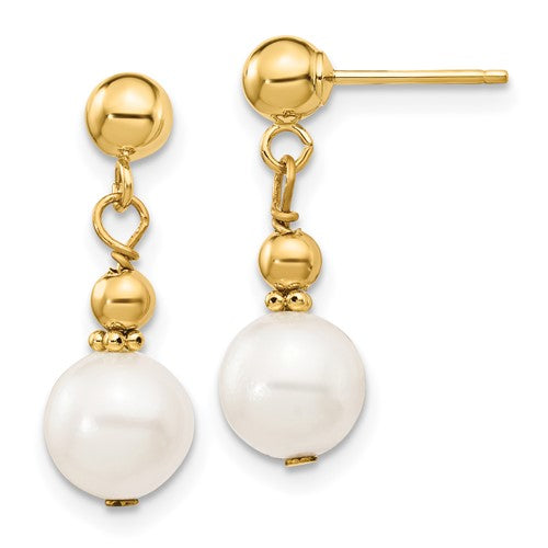 14k-7-8mm-white-semi-round-freshwater-cultured-pearl-post-dangle-earrings-SolomonJeweler-Wichita-KS-CustomJewelry