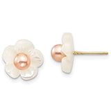 14k-3-4mm-pink-fw-cultured-pearl-w-10mm-mop-flower-post-earrings-SolomonJeweler-Wichita-KS-CustomJewelry