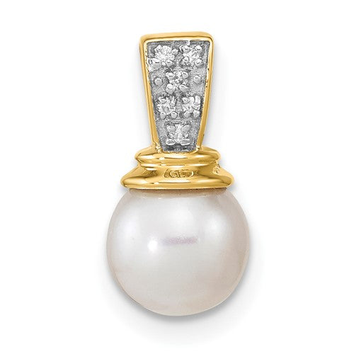 14k-6-7mm-freshwater-cultured-pearl-and-diamond-polished-pendant-SolomonJeweler-Wichita-KS-CustomJewelry