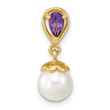 14k-gold-w-amethyst-freshwater-cultured-pearl-polished-chain-slide-SolomonJeweler-Wichita-KS-CustomJewelry
