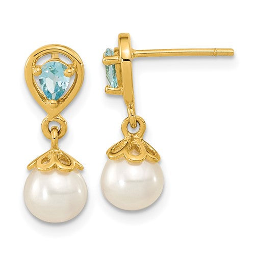 14k-6-7mm-fwc-pearl-light-swiss-blue-topaz-dangle-post-earrings-SolomonJeweler-Wichita-KS-CustomJewelry