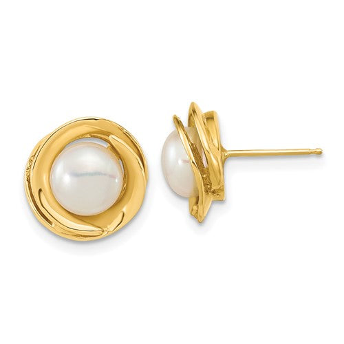 14k-6-7mm-white-button-freshwater-cultured-pearl-post-earrings-SolomonJeweler-Wichita-KS-CustomJewelry