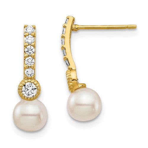 14k-6mm-white-semi-round-freshwater-cultured-pearl-cz-post-drop-earrings-SolomonJeweler-Wichita-KS-CustomJewelry