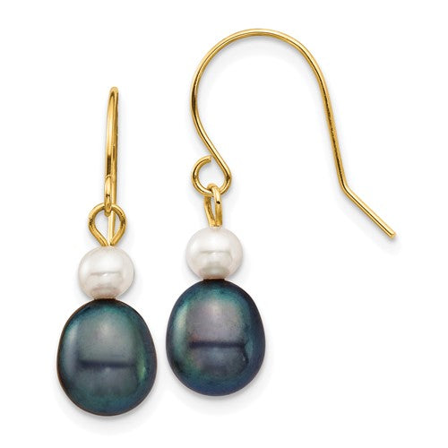 14k-4-7mm-white-black-round-rice-fw-culutured-pearl-dangle-earrings-SolomonJeweler-Wichita-KS-CustomJewelry