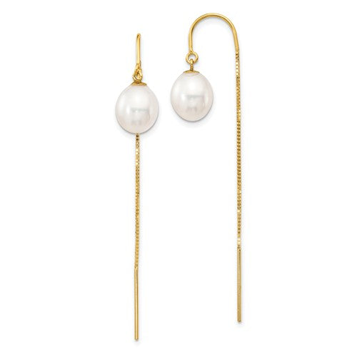 14k-7-8mm-white-rice-fw-cultured-pearl-box-chain-threader-earrings-SolomonJeweler-Wichita-KS-CustomJewelry