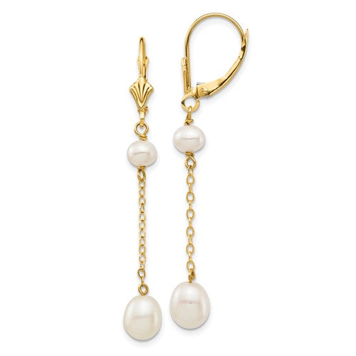 14k-5-7mm-white-rice-freshwater-cultured-pearl-leverback-earrings-SolomonJeweler-Wichita-KS-CustomJewelry