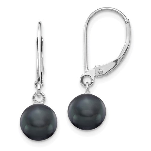 14k-white-gold-7-8mm-black-round-fwc-pearl-leverback-earrings-SolomonJeweler-Wichita-KS-CustomJewelry