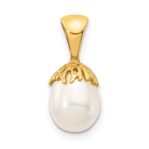 14k-7-8mm-white-rice-freshwater-cultured-pearl-pendant-SolomonJeweler-Wichita-KS-CustomJewelry