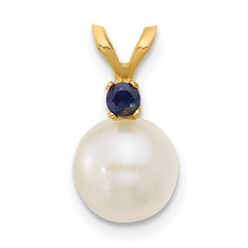 14k-7-7-5mm-white-round-fwc-pearl-sapphire-pendant-SolomonJeweler-Wichita-KS-CustomJewelry