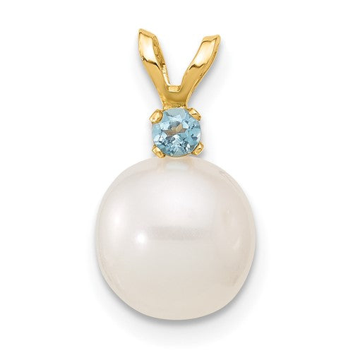 14k-blue-topaz-8-8-5mm-white-round-fwc-pearl-pendant-SolomonJeweler-Wichita-KS-CustomJewelry