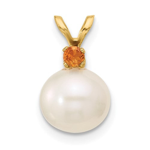 14k-citrine-8-8-5mm-white-round-fwc-pearl-pendant-SolomonJeweler-Wichita-KS-CustomJewelry
