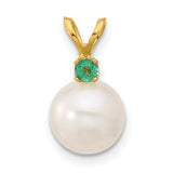 14k-emerald-8-8-5mm-white-round-fwc-pearl-pendant-SolomonJeweler-Wichita-KS-CustomJewelry