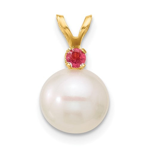 14k-pink-topaz-8-8-5mm-white-round-fwc-pearl-pendant-SolomonJeweler-Wichita-KS-CustomJewelry
