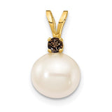14k-smoky-quartz-8-8-5mm-white-round-fwc-pearl-pendant-SolomonJeweler-Wichita-KS-CustomJewelry