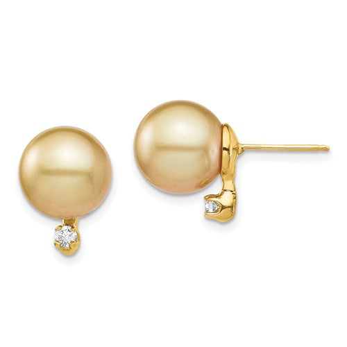 14k-9-10mm-golden-saltwater-cultured-south-sea-pearl-10ct-dia-earrings-SolomonJeweler-Wichita-KS-CustomJewelry