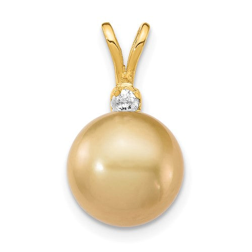 14k-9-10mm-golden-saltwater-cultured-south-sea-pearl-05ct-diamond-pendant-SolomonJeweler-Wichita-KS-CustomJewelry